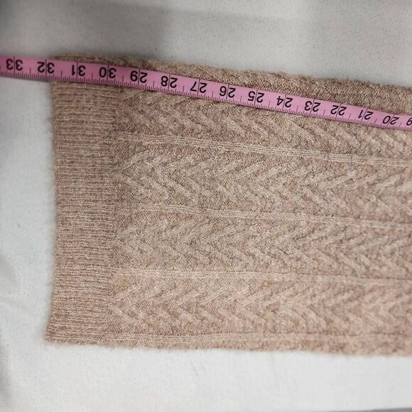 Jason Wu Women's Med Cable Knit Drawstring Wide Leg Pants Comfort Taupe Heather - Picture 4 of 6